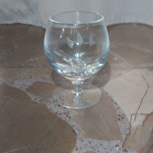Studio N24 crystal cognac glass set of 6 with diamond engraving