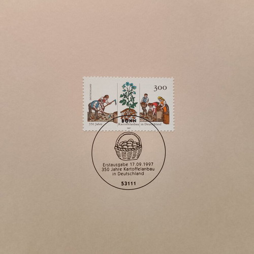 German stamps 1997 first day cover Bonn, mint block of four