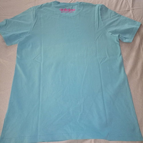 Adidas Basketball T-shirt used, turquoise with pink details