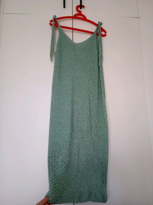 Φόρεμα Aggel Knitwear small πράσινο με χρυσή κλωστή σε άριστη κατάσταση