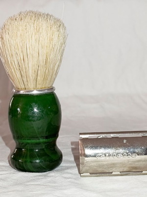 Vintage Dux shaving brush & Gillette razor set 1980
