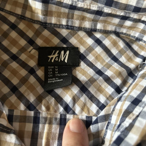 H&M men's cotton short-sleeve shirts size M like new, multicolor