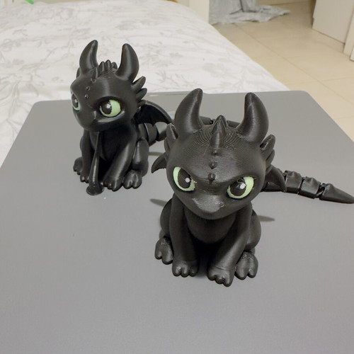 Flexible Toothless Dragon figures new, set of 2