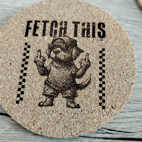 Set of 5 cork coasters with dog designs new