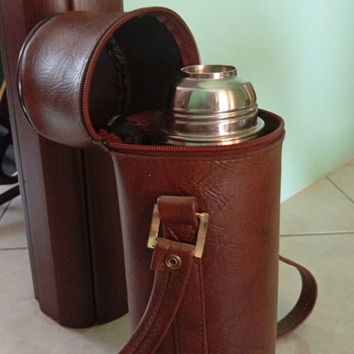 Vintage Stanley Aladdin A-944C 1 Quart Thermos with Leather Case