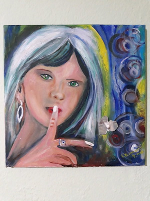 Oil painting on canvas new, handmade 30x30 cm