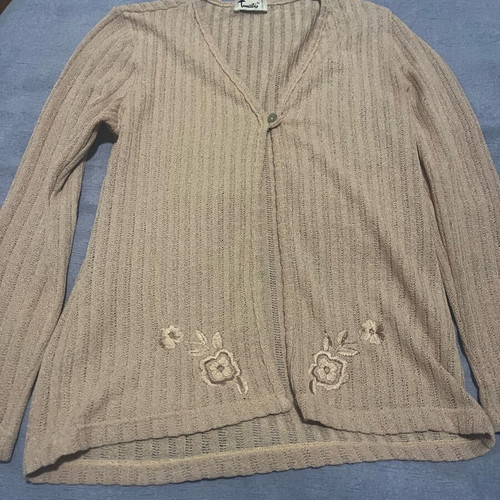 Matis cardigan soft pink with embroidery like new, size M
