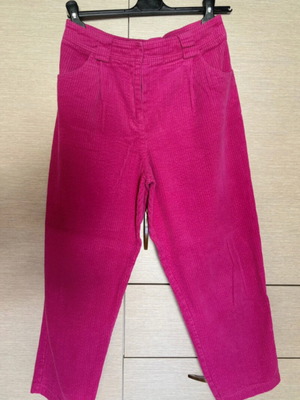Topshop bright pink cord peg trouser size L, like new
