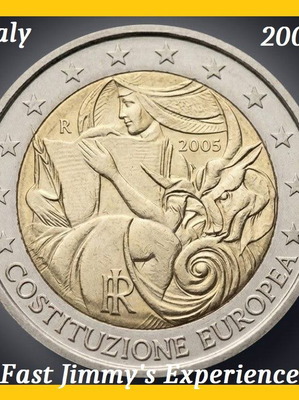 2005 Ιταλία Επετειακό UNC 2 ευρώ νόμισμα Ευρωπαϊκό Σύνταγμα