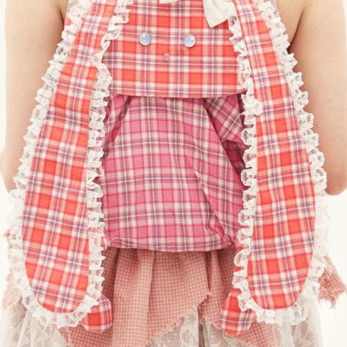 Cute Bunny Backpack like new, 32x27x14cm, cotton pink orange