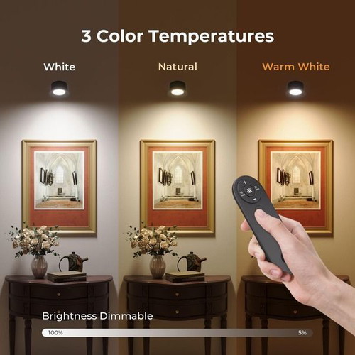 FULEN set of 2 wireless LED wall lamps, 3200 mAh, remote and touch control
