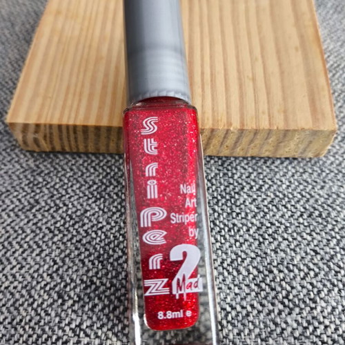 2MAD Nail Art Varnish Red Sparkle 8 ml new