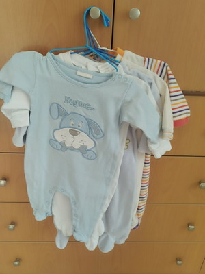 Baby boy rompers pack of 5 like new, 3 months