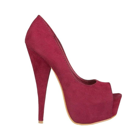 Follow Me Red Peep Toe Pumps Size 39 New