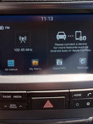 Hyundai i10 2019 screen with navigation and frame
