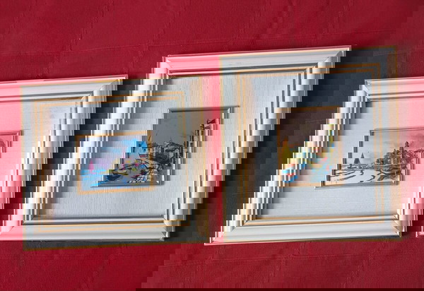 Италиански хромолитографии 23x21см