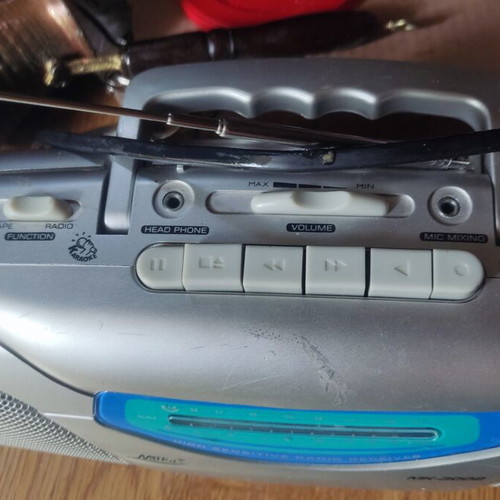 Radio cassette player with power cable