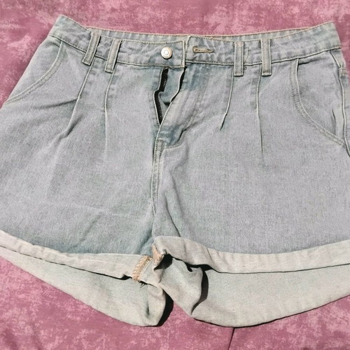 Summer shorts like new, turquoise, size L with zipper