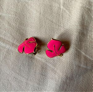 Σκουλαρίκια σε σχημα φίλου ροζ