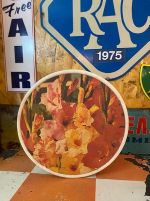 Plastic box used, round, 20 cm diameter, Greek made