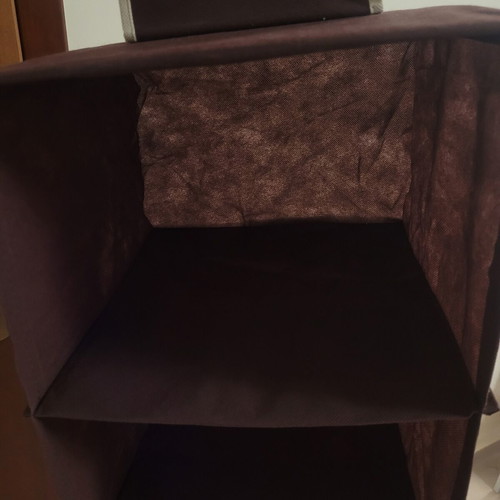 Brown hanging storage organizer with 5 shelves 28x28x90cm