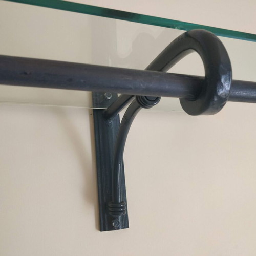 Glass Shelf with Iron Wall Hanger Handmade, like new