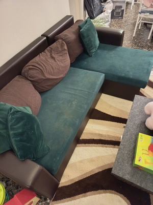 Sofa bed corner with storage, 230 cm length, adjustable angle, like new