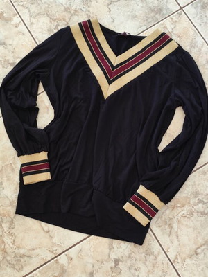 Lucifair blouse used with gold and red details, size M