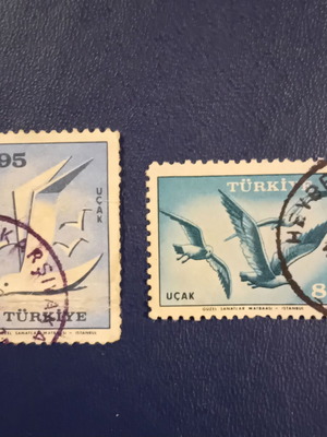 Γραμματόσημα Τουρκίας 1959 μεταχειρισμένα με γλάρους
