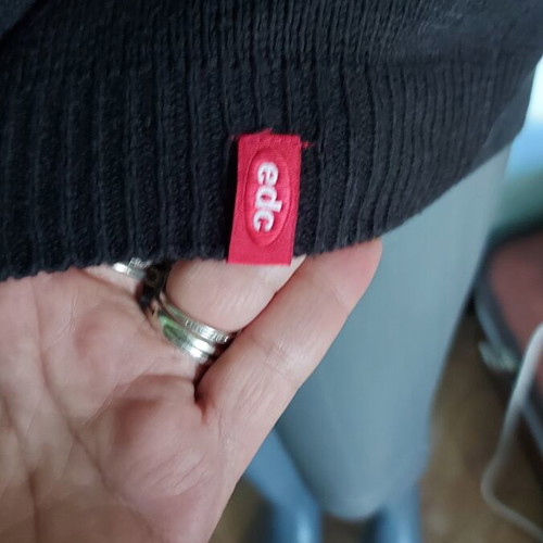 EDC by Esprit βαμβακερό φόρεμα τύπου τουνίκ, ανθρακί, μέγεθος M-XL