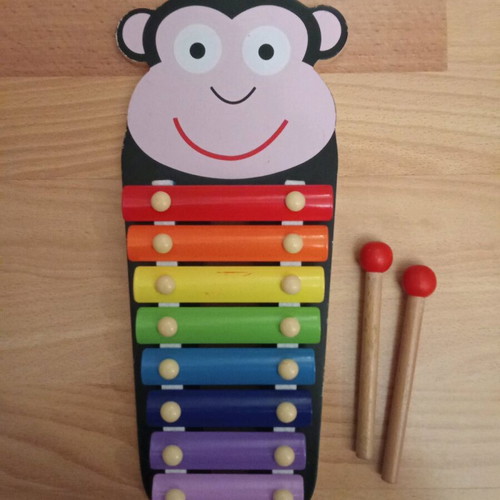 Children's xylophone used, monkey design