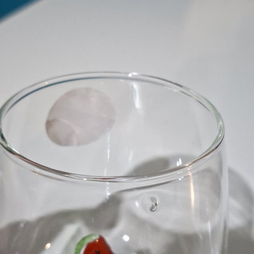 Glass mug with 3D watermelon design, 350 ml