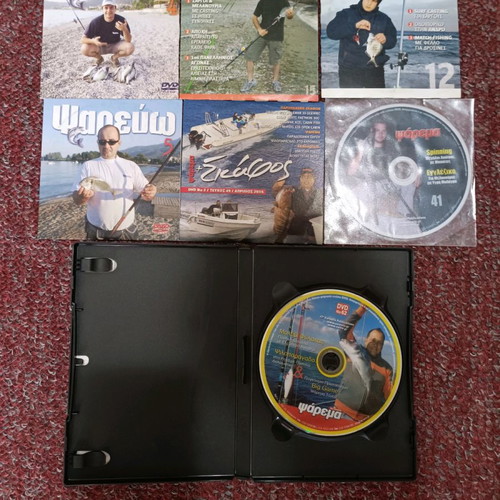 Fishing DVDs like new, pack of 7