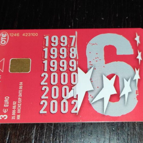 Olympiakos collectible phone card 6peat season 1997-2002 used
