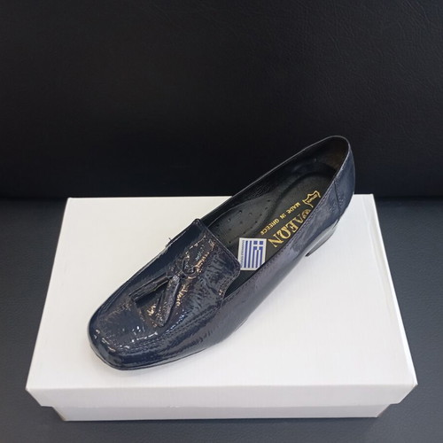 Leon blue pumps with low heel and anatomical insole, size 38