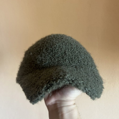 Italian beret hat used, olive green