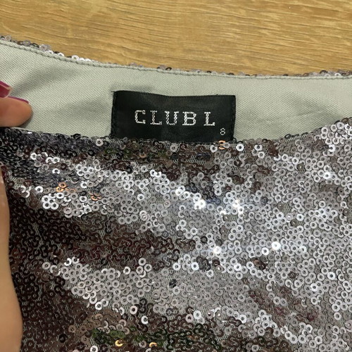 Elegant night top like new, silver