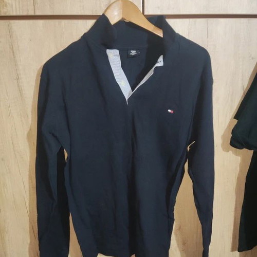 Tommy Hilfiger polo shirt, long sleeve, 3XL, slim fit, blue