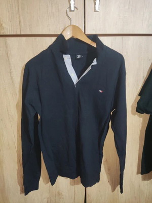 Tommy Hilfiger polo shirt, long sleeve, 3XL, slim fit, blue