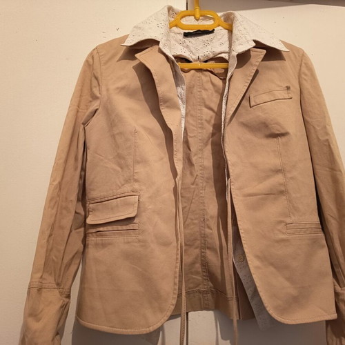 Women's suit set like new, beige, large jacket, pants size 36