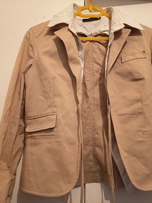 Women's suit set like new, beige, large jacket, pants size 36