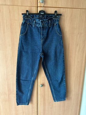 Pink Woman high waist jeans like new with gathered waist