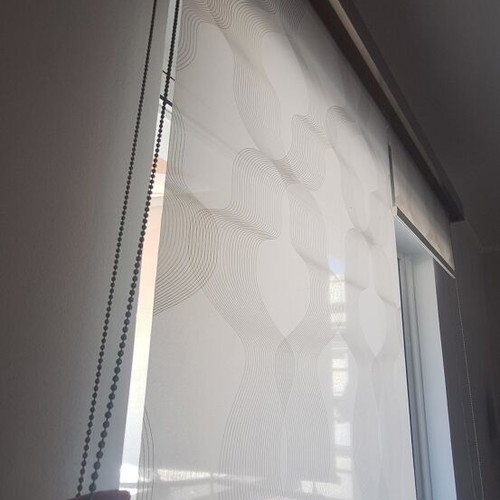 Roller blinds system like new, white/grey/silver