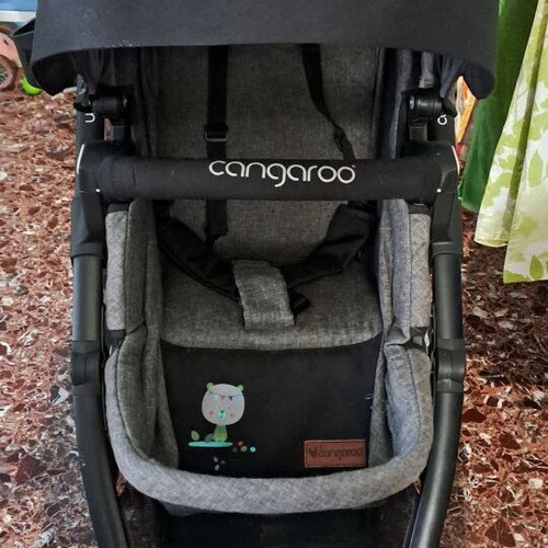 Cangaroo stroller used with accessories and storage basket