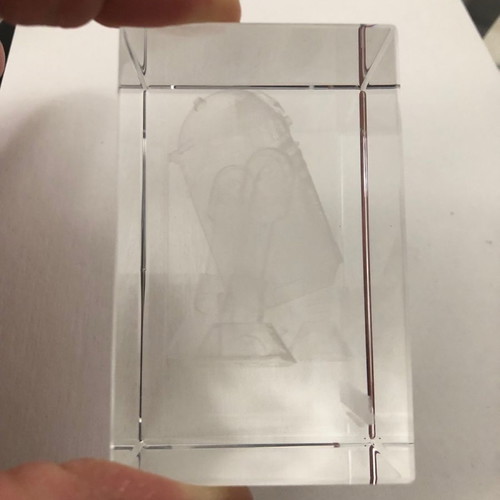 Star Wars 3-D Clear R2-D2 Paperweight new in collectible case Lucasfilm