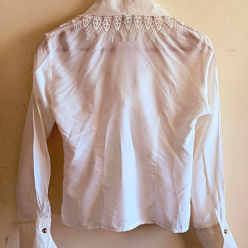 ZIC ZAC women's lace cotton shirt one size like new, white