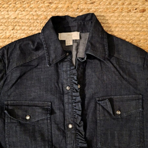 MCS women's denim shirt dress like new, dark blue, size L