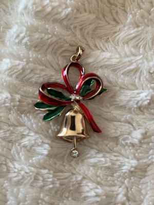 Vintage Christmas bell pendant with enamel like new