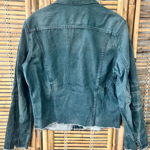 Replay green washed denim jacket, size M