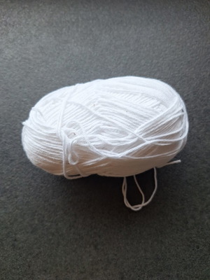 White knitting yarn
